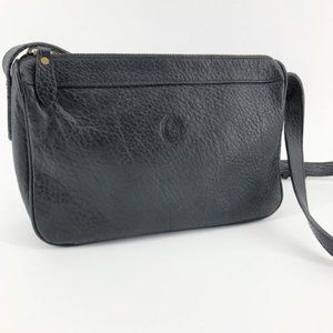 RALPH LAUREN Black Pebbled Leather Crossbody Purse